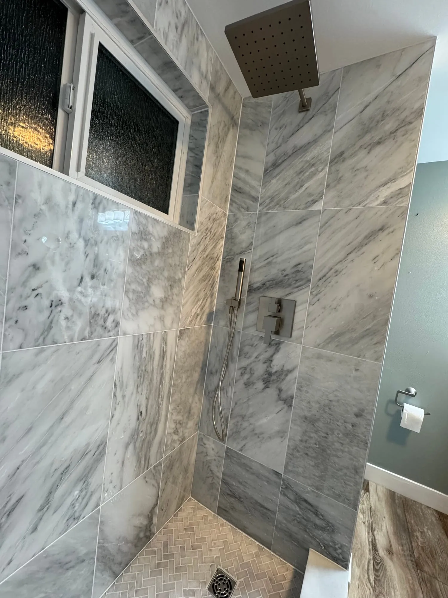 Marble Walk-In Shower by PrimeSpec Construction — photo 3 of 4