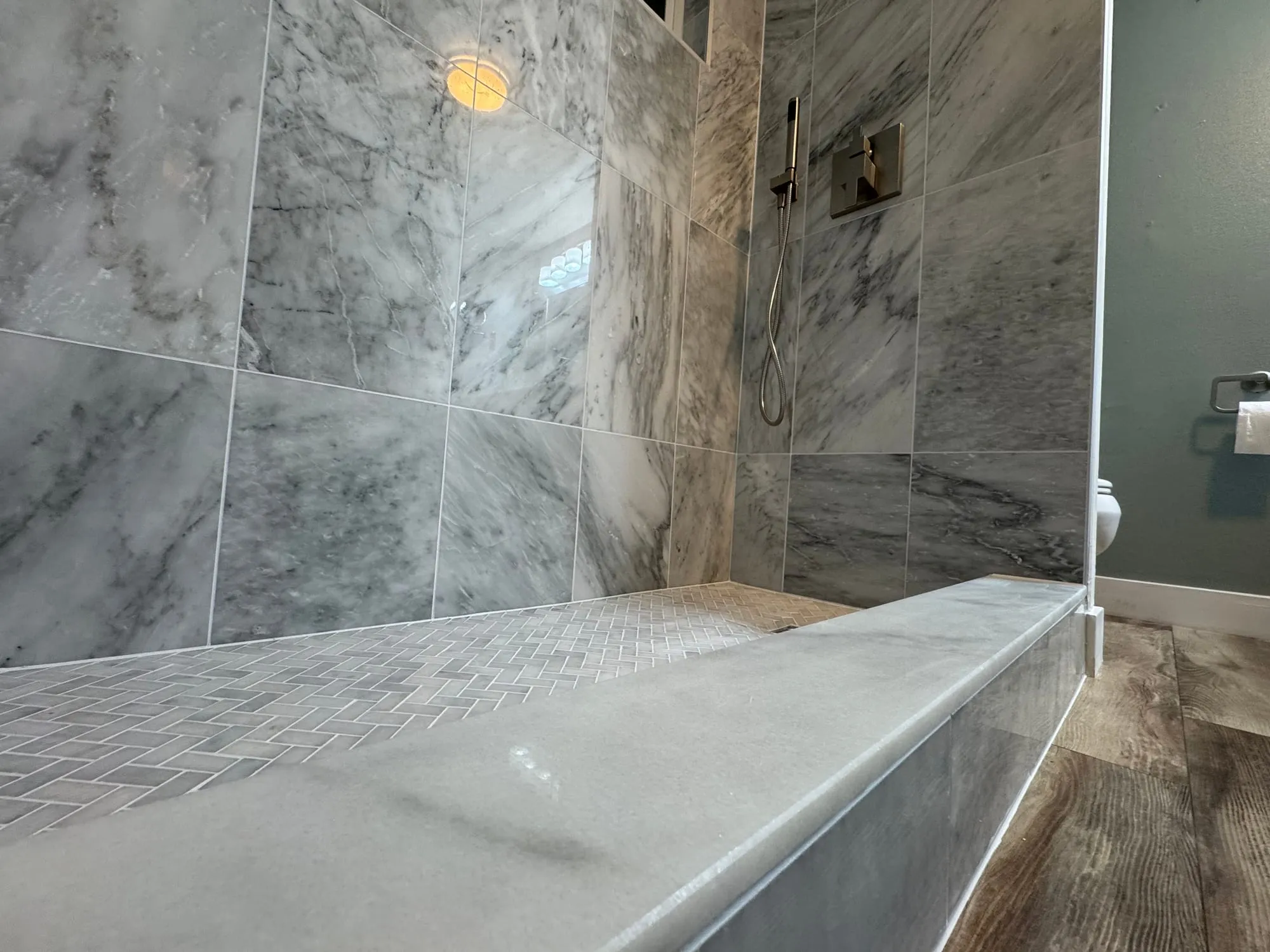 Marble Walk-In Shower by PrimeSpec Construction — photo 4 of 4