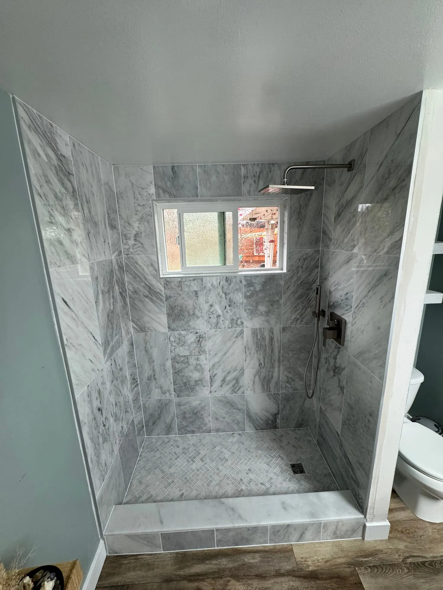 Marble Walk-In Shower by PrimeSpec Construction — photo 1 of 4