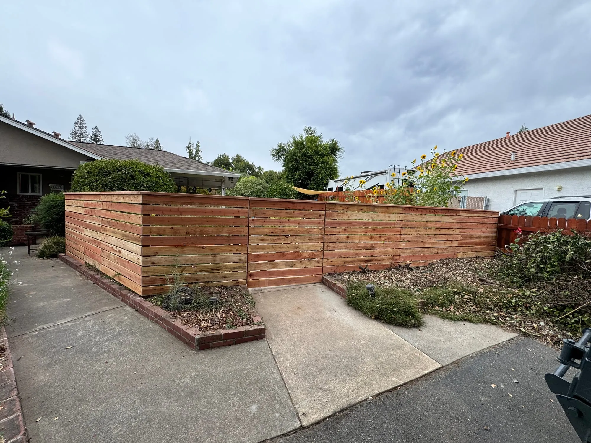 Horizontal Redwood Fence by PrimeSpec Construction — photo 1 of 3