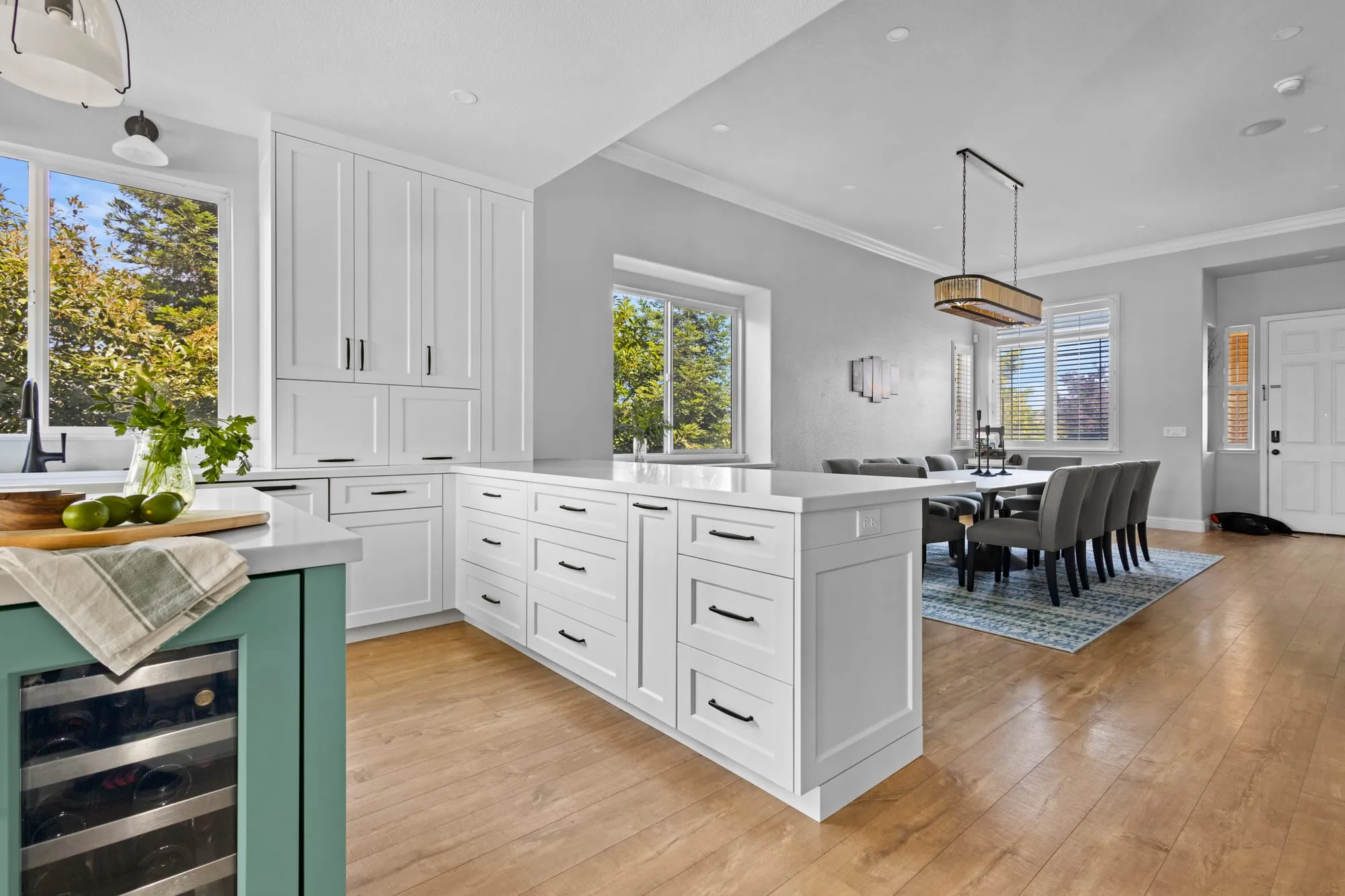White Shaker Kitchen with Sage Island by PrimeSpec Construction — photo 4 of 16