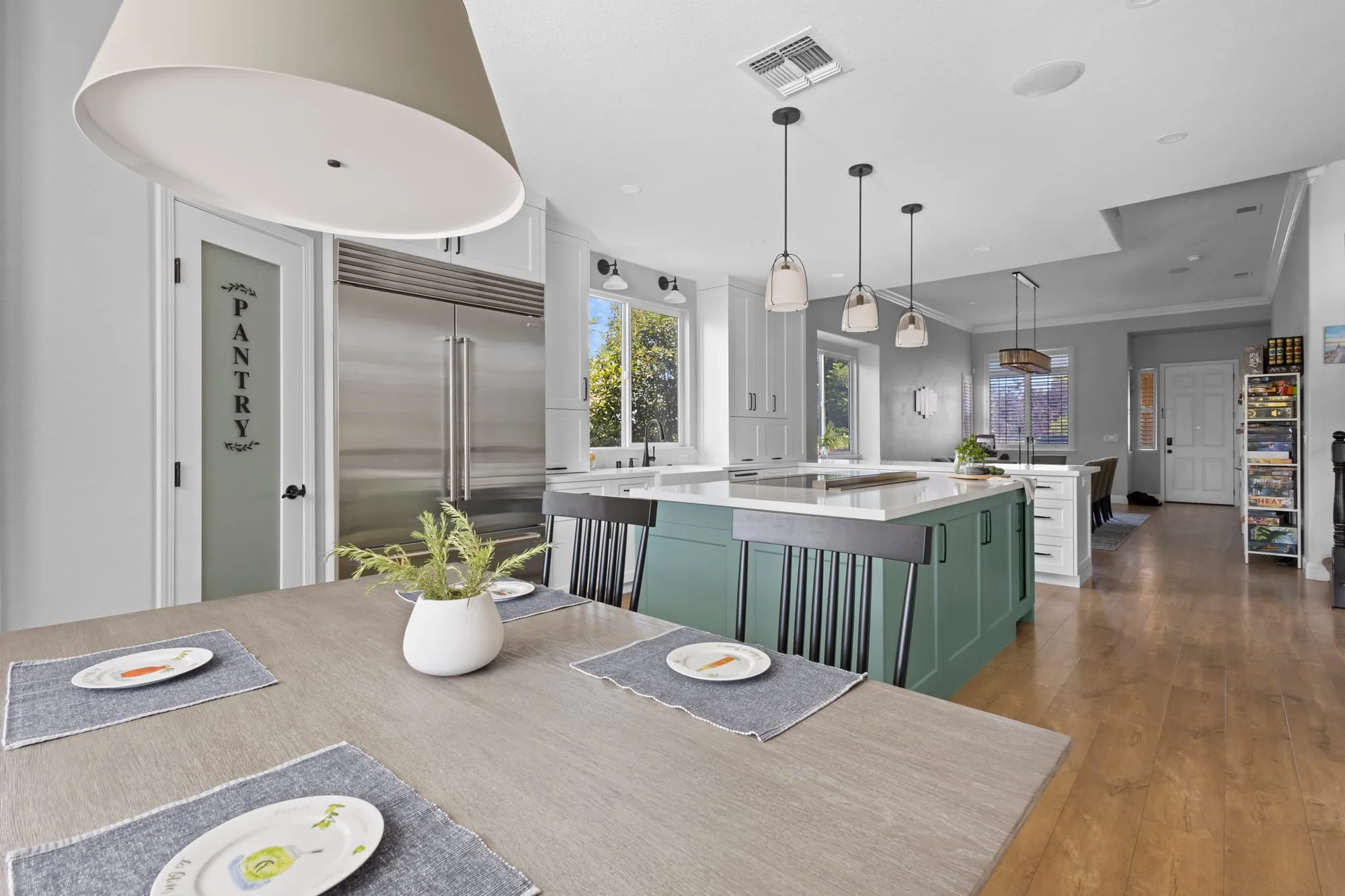 White Shaker Kitchen with Sage Island by PrimeSpec Construction — photo 14 of 16
