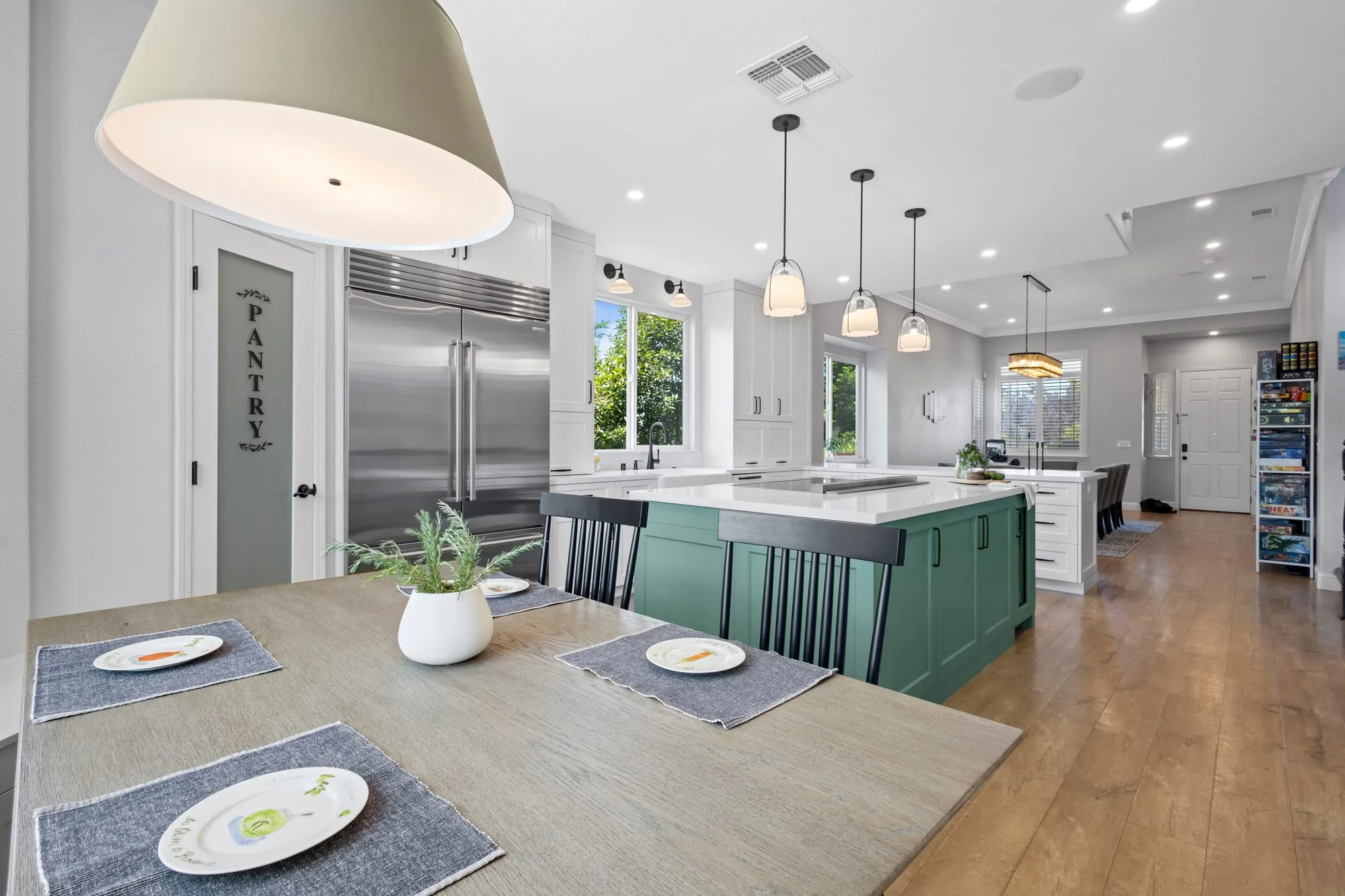 White Shaker Kitchen with Sage Island by PrimeSpec Construction — photo 12 of 16