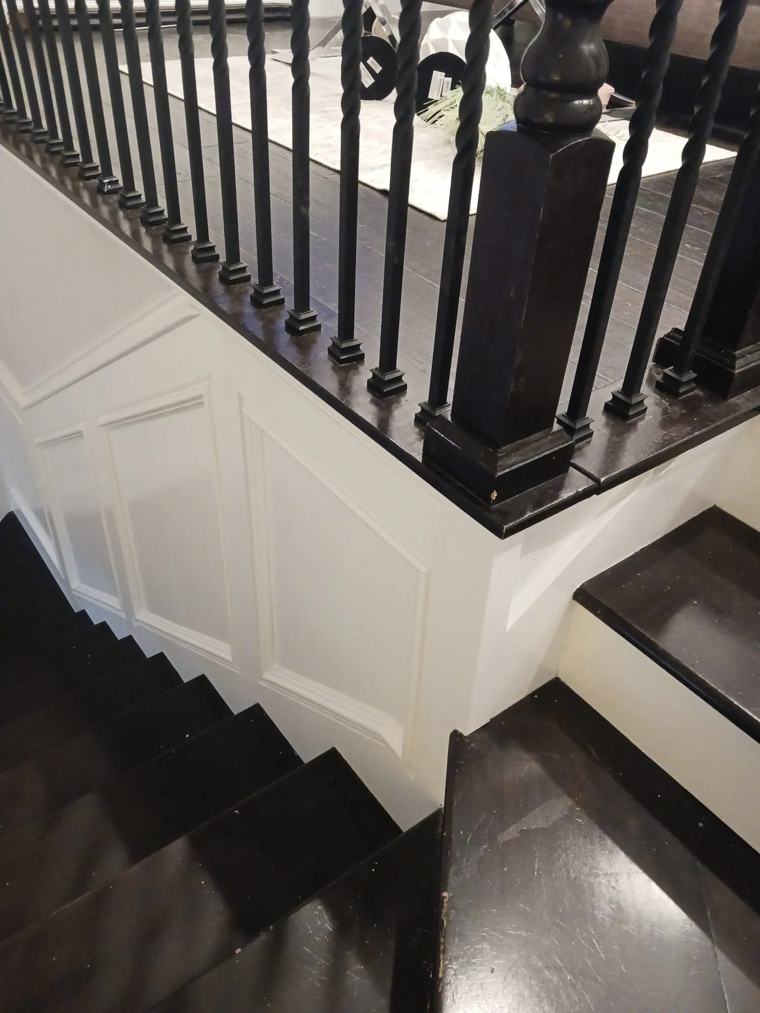 Wainscoted Staircase & Landing by PrimeSpec Construction — photo 4 of 10