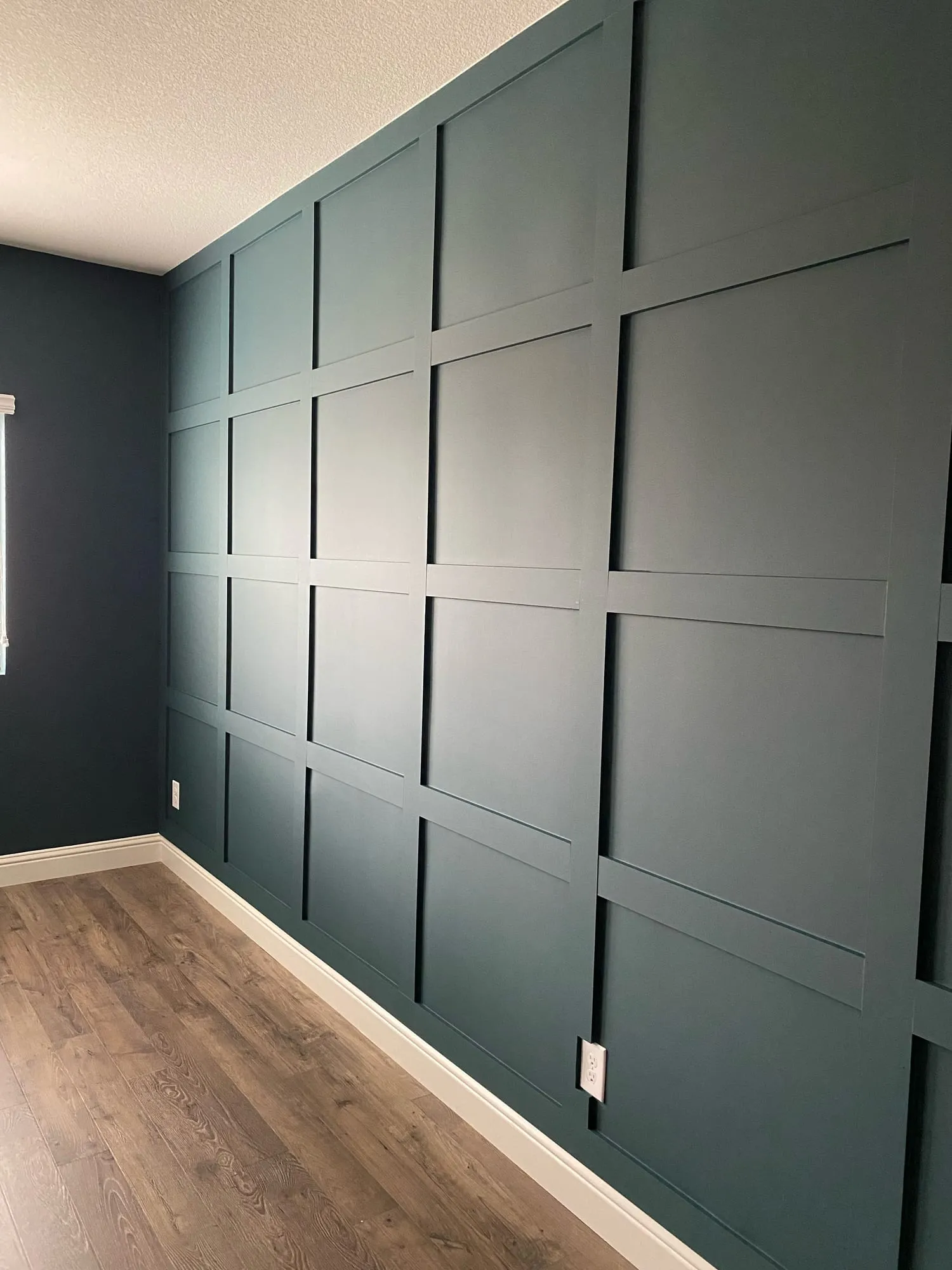 Dark Green Grid Accent Wall by PrimeSpec Construction — photo 2 of 2