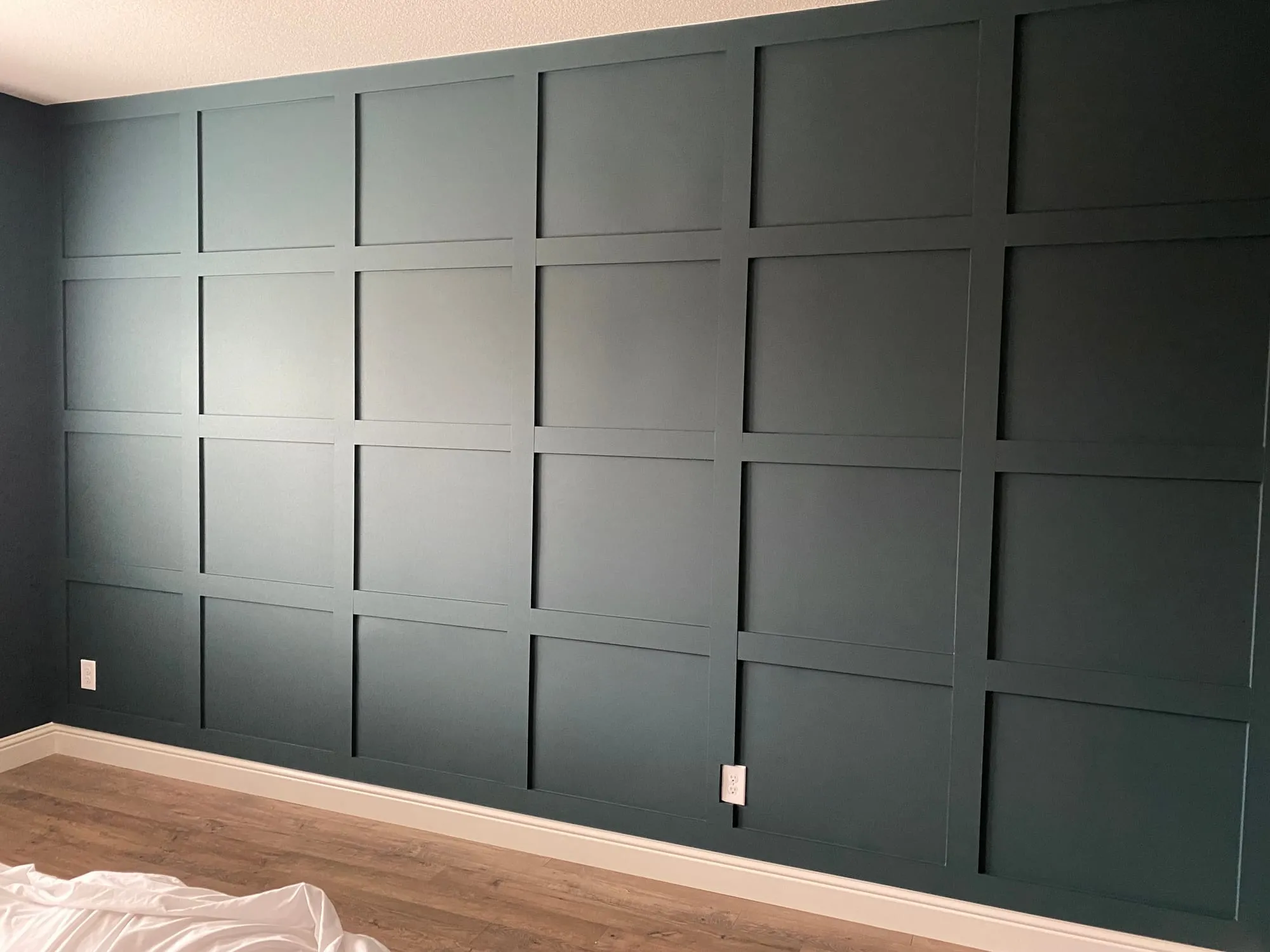 Dark Green Grid Accent Wall by PrimeSpec Construction — photo 1 of 2