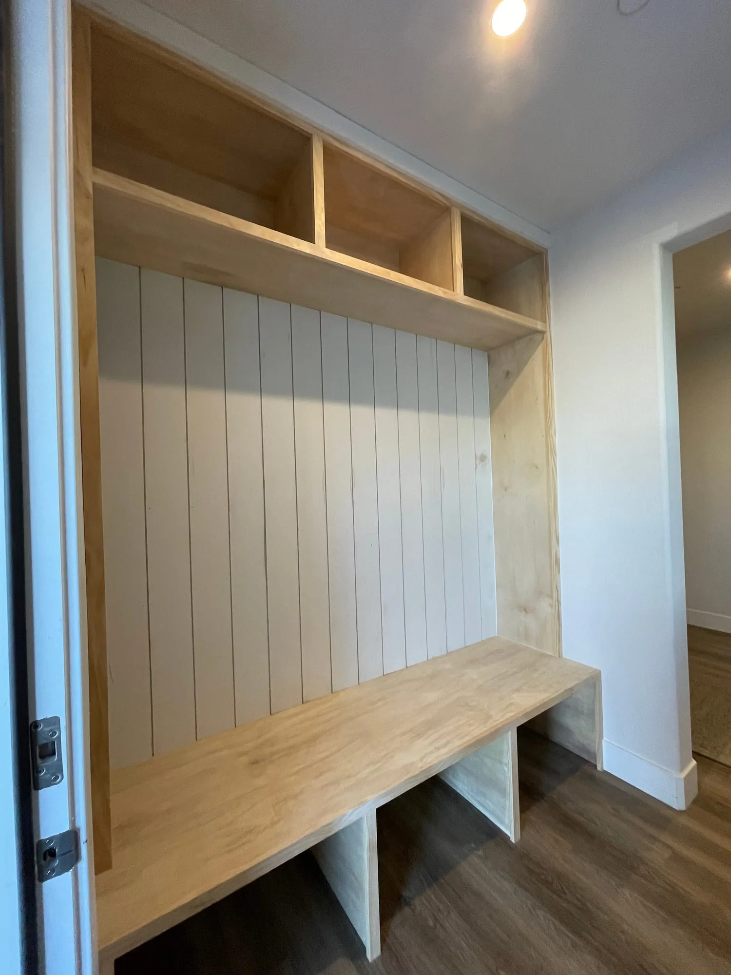 Natural Wood Mudroom Lockers by PrimeSpec Construction — photo 1 of 1